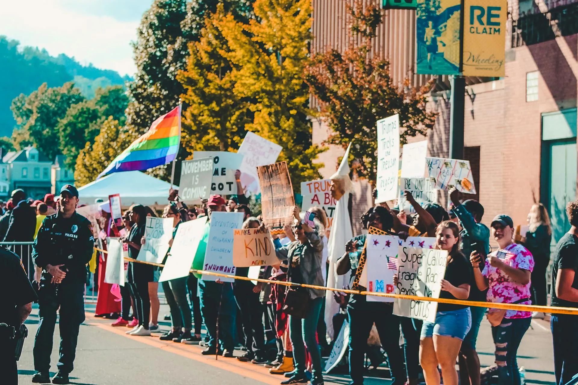 People in rally